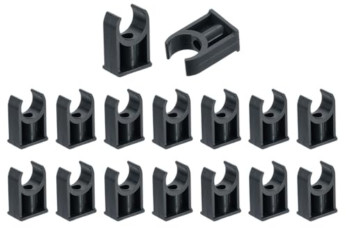 QUARKZMAN 16Pcs Attaches de Tuyau D'Eau en PVC, Fixations en Forme de U, Support de Tube D'Irrigation pour 20mm OD pour TV Trays Support de Tuyau, Noir