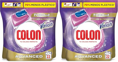 Colon Detergente Capsulas, Azul, 22 Unidad (Paquete de 2)