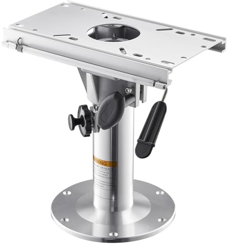 VEVOR Pied de Siège de Bateau Réglable en Hauteur 34-49 cm, Support de Siège de Bateau en Alliage d'Aluminium avec Glissière, Verrouillable, pour Amateurs de Pêche et de Navigation de Plaisance
