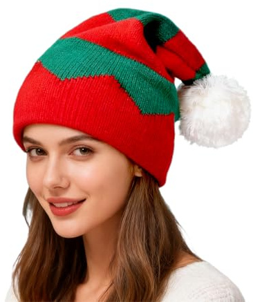 PPGGOPP Colisión de Color Sombrero de Navidad,Gorros Papá Noel suave,sombrero natales de peluche para adultos, sombrero de Navidad de peluche,para Navidad I Fasching (A)