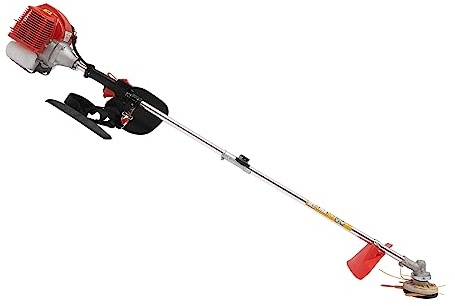 Decespugliatore a benzina a 2 tempi, tagliabordi, 43 cm³, tagliaerba con tracolla e due teste, tagliabordi, prato