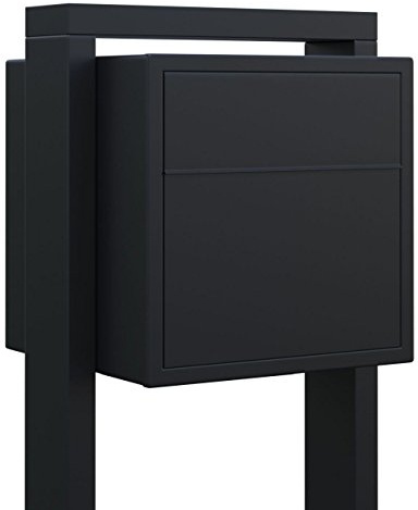 Soprano by Bravios - Modern Stand-Alone Mailbox in Powder-Coated Black