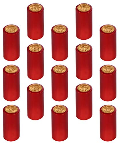 NUOBESTY 150pcs Heat Shrink Capsules Wine Shrink Caps Bottle Seals Sleeves Shrink Top Cover Bottle Film Stopper for Wine Cellars Home (Red Wine)