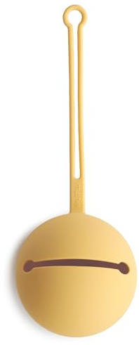 Mushie Boite à Tétine Sucette en Silicone| Sans BPA | Accessoires pour Bébé, Jeunes Enfants Garçons et Filles | Matériel Durable & de Haute Qualité | Pale Daffodil