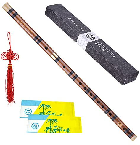 Btuty Chinese Dizi,Bamboo Flute Dizi Traditional Handmade Chinese Musical Instrument,Key of C