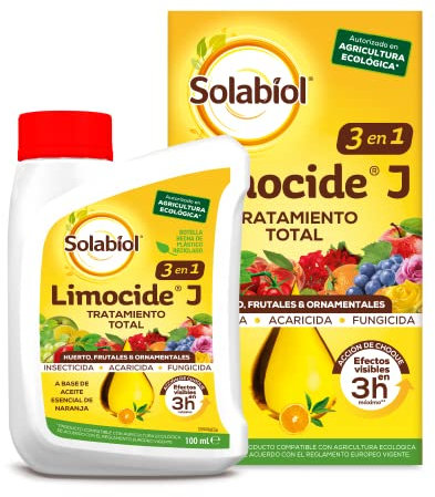Solabiol Limocide J Tratamiento Total para huerto, frutales y Ornamentales, Insecticida, acaricida fabricado a base de aceites esenciales