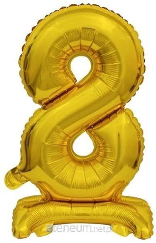 Stehballon * Zahl 8 - Goldfarben * als Deko für Geburtstag und Party | 38cm, für Luft | Zahlen Kindergeburtstag Partydeko Ballon Luftballon
