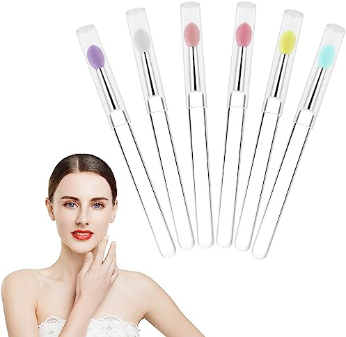 6 st silikon läppborste – Yoizyfree läppborstar återanvändbar läppmask applikatorer läppglans borste läppstift borste makeup applikator skönhet verktygskit för läppstift, läppglans, läppbalsam