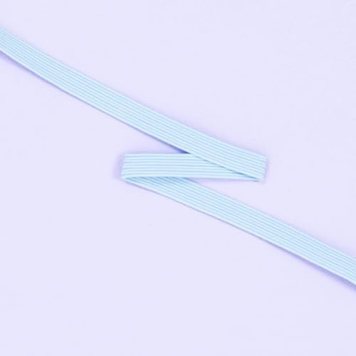 Craftelier - Goma Elástica y Plana para Manualidades y Scrapbooking | Fabricada en Látex y Envuelta con Hilo de Poliéster | Ancho 0,5 cm y Longitud 2 m - Color Azul Bebé