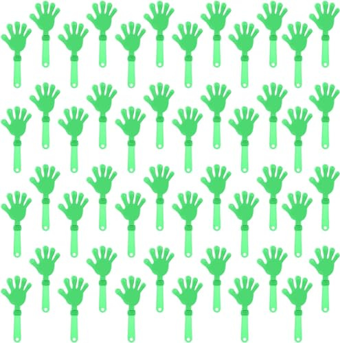 ZCYSRLQIN 100 Pieces Lime Green Hand Clappers 7.5 Inch Clappers Noisemakers Noise Makers Party Favors Plastic Clapper Sporting Events Cheers Ball Dance Basketball Football Noisemakers （Lime Green）