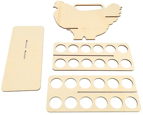 Portauova di gallina, eccezionale in legno sintetico a due livelli a forma di gallina, cestino per uova di gallina, per piano di lavoro, organizer da cucina