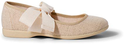 Pisamonas Scarpe con Cinturino Lino con Fiocco Ecru Misurare 38 Colore Lino