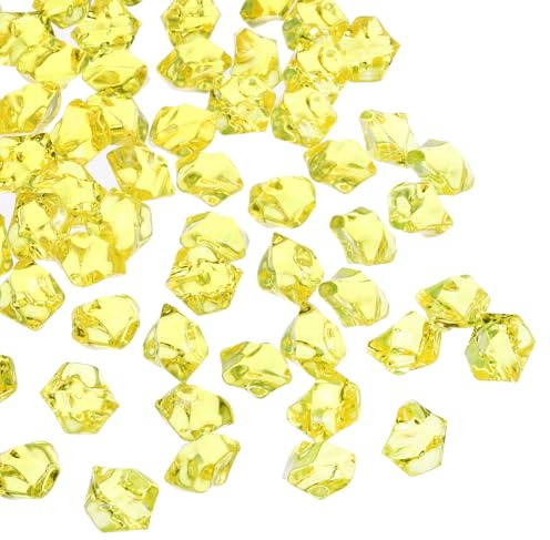 QUARKZMAN 200pcs Sassi di Ghiaccio Finti Acrilico Oro Scuro Pietre di Cristallo Diamanti Finti Splendenti Ghiaccio Tritato per Riempitivi Vasi
