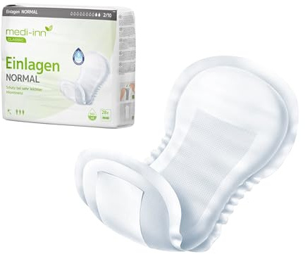 Medi-Inn - Inserti per incontinenza NORMAL, 6 x 28 pezzi, 2 gocce, unisex, colore: Bianco