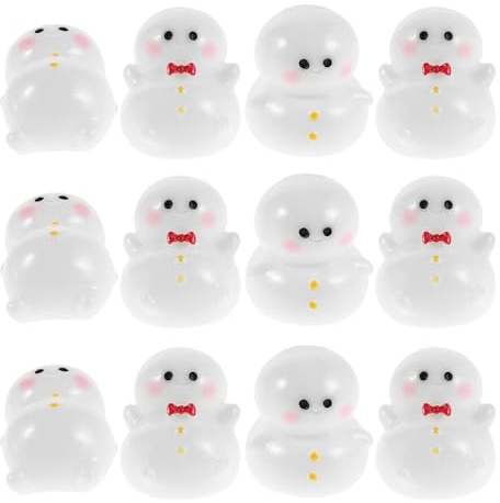HOODANCOS Lot de 18 Mini Figurines de Bonshommes de Neige en Résine, Décoration Hivernale pour Maison et Bureau, Ornements Créatifs pour Calendrier de L'avent, Accessoires Miniatures