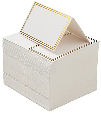 THE TWIDDLERS 200 Wedding Name Place Cards for Table Place Name Cards for Weddings & Events Table Setting - Wedding Place Cards for Table Number Cards, Elegant Gold Border