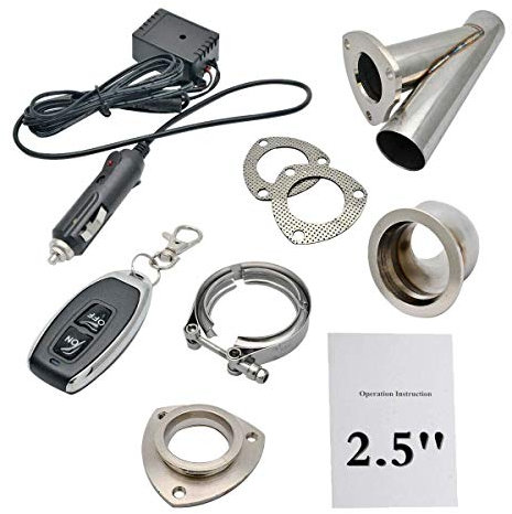 Maso - Valvola di controllo dello scarico da 6,3 cm 63 mm e telecomando per auto, in acciaio inox