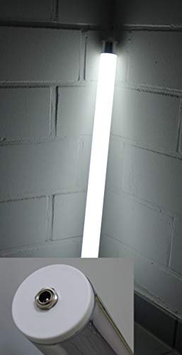 Lichtidee Led Leuchtstab matt softton kaltweiss 1m 12Volt mit Steckertrafo Anschluß an Steckdose Dekostab Stablampe