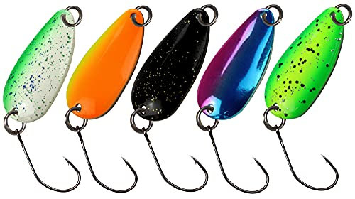 FTM 5 Spoon Bee 3,1cm 3,7g - Blinker Set zum Forellenangeln, Spoonblinker zum Spinnangeln, Forellenblinker für Forellen, Löffelblinker