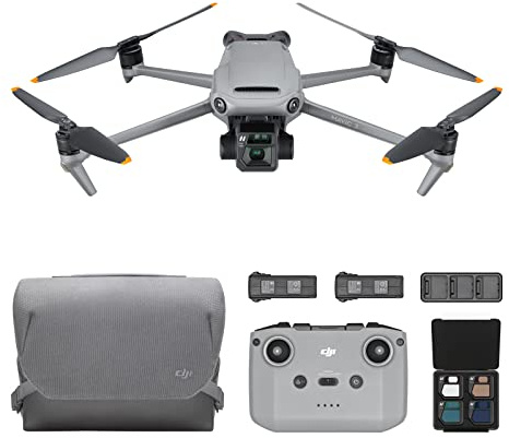 DJI Mavic 3 Fly ‎More ‎Combo, Drohne mit 4/3 CMOS Hasselblad-Kamera, 5.1K Video, omnidirektionale Hindernisvermeidung, 46 min Flugzeit, verbesserte Rückkehr, inkl. DJI RC-N1 Fernsteuerung, drei Akkus