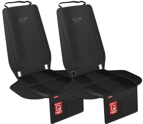 ATHLON TOOLS 2X Kindersitz-Unterlage mit Seitenschutz - Optimale Passform - Isofix kompatibel - Dick gepolstert - für Kindersitze, Babyschalen und Sitzerhöhungen - Patentiertes Design