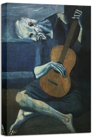 Wieco Art Canvas Prints The Old Guitarist by Pablo Picasso Abstract Canvas Wall Art for Wall Decor and Home Office Decorations