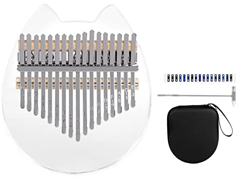 Lckiioy 1Set Kristall Transparentes Daumenklavier Acryl 17-Ton-Fingerklavier Anfänger Zupfinstrument Musikinstrument