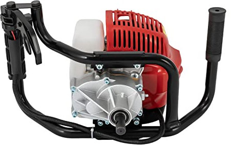 Professional Erdbohrer 2PS,Erdlochbohrer Gartenbohrer Benzin 52cc Einzylinder 2-Takt 1800W Luftgekühlt 1.2L Kraftstofftank Fur epidermalen Rasen Baumpflanzlöcher Benzin-Bohrkopf