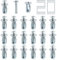 20Pcs Tuercas de Expansión de Pétalos Galvanizadas, M5 M6 Tacos Huecos de Metal de Acero al Carbono, Anclajes de Cavidad Roscada con Tornillo para Plástico Polywood Cartón Prensado