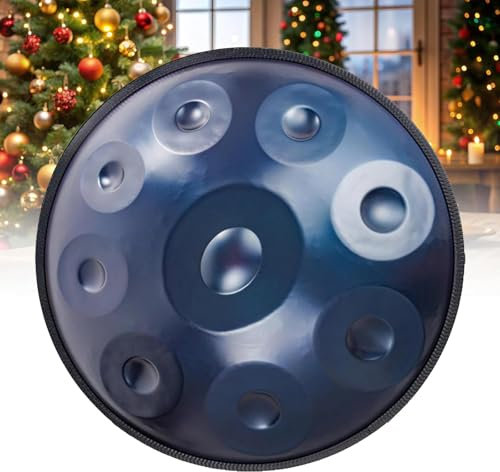 Handpan-Trommel, 22 Zoll Stahltrommel in D-Moll Kurd, 9 Töne Handtrommel Handpan Steel Drum, für Sound Healing, Meditation, Yoga(440HZ Blau)
