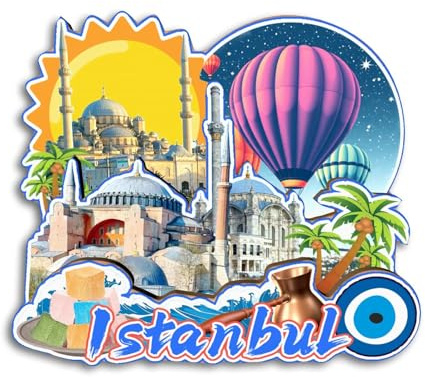 Quwsne Calamita per frigorifero Istanbul Turchia Magnete da frigorifero souvenir di viaggio in città regali turistici 3D classici monumenti artigianali fatti a mano decorazione della casa -3789
