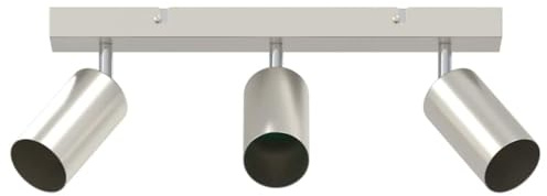 vidaXL Spot de plafond Nickel brossé 38 x 5.5 x 16.5 cm Acier, Spotlight ajustable, lumière moderne au plafond, luminaire rotatif pour salon, chambre, bureau.