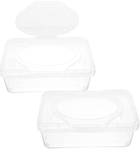 HEALEEP 2pièces Boîte à Lingettes Humides Portable Distributeur avec Couvercle Transparent Étui De Rangement Pratique pour Lingettes Et Salle De Bain Résistant Et Léger pour Voyage