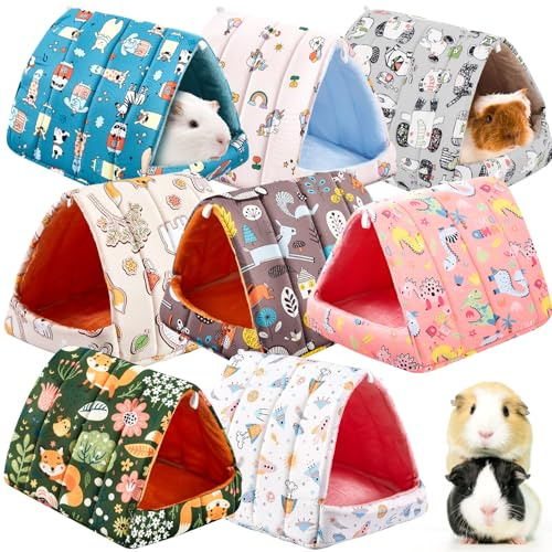 Cinnvoice 8 Pcs Guinea Pig Hideout Washable Bed for Hamster Bunny, 9.8 in