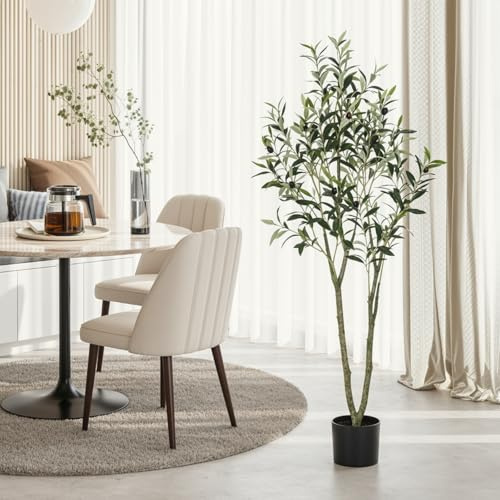 Clevich Olivo Artificial Planta 120cm, Árbol de Olivo Artificial, Plantas Artificiales Decorativas, para Hogar, Oficina, Casa, Balcón, Dormitorio,Hotel, Centro Comercial, Interior y Exterior