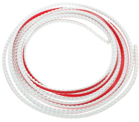 Lurrose Moulure Décorative Autocollante en Pvc Souple Blanche 5 M X 10 Mm pour Plafond Mur Cadre Miroir, Imperméable et Facile à Nettoyer, Moulure Flexible pour Décoration Intérieure