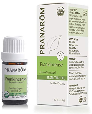 Pranarom USDA Certified Organic Frankincense Essential Oil (5ml), 100% Pure Undiluted Therapeutic Grade from Somalia for Aromatherapy, Diffuser, Skincare, Relaxation, Meditation