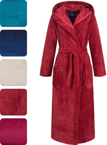 Morgenstern Peignoir Femme Long Capuche Lux Rouge I Small