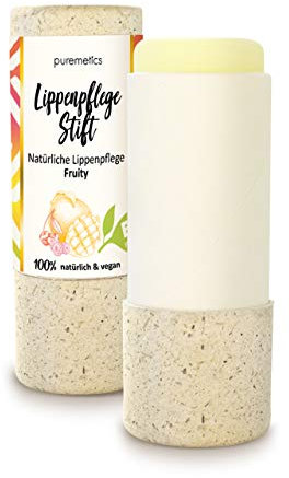 puremetics BIO Lippenpflege-Stift Fruity | Zero Waste | 100% natürlich, vegan & plastikfrei | Lipbalm | Bio-zertifiziert | ohne Plastik