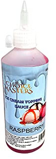 Raspberry Topping Flavouring Sauce Squeezy Bottle for Pancake, ICE Cream and Waffles - 625ML 100 Servings, Suitable for Vegetarians - by Choice Masters