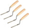 Toolty TLTY-S001 Lot de 4 truelles pointantes en acier inoxydable avec poignée en bois 8, 10, 12, 14 mm
