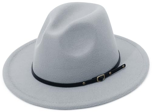 EOZY Men's Classic Wide Brim Fedora Hat Felt Panama Fedora Hats Gentleman Jazz Hat for Beach Party Outdoor