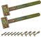 BRESKO Kreuzgehänge verzinkt T-Bänder Scharnier Torband Ladenband Türbänder Werfgehänge schwer 2er Set mit Schrauben (Gelb, 500x65x110x4 mm)