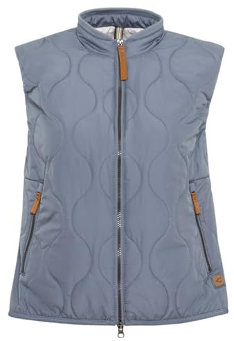 camel active Damen Kurze Steppweste aus recyceltem Polyester Blau, womenswear-44