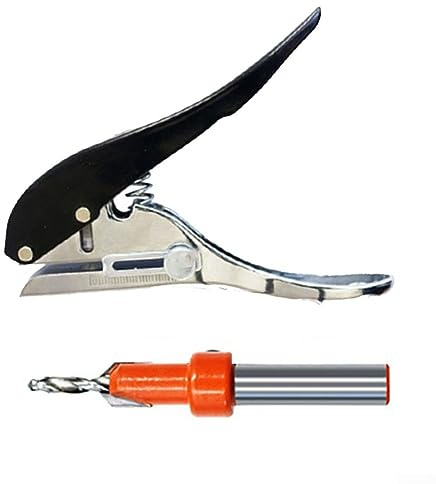 DAZZLEEX Juego de perforadoras para Tarjetas con alicates de 2 Piezas, perforadoras de Mano Resistentes con perforadoras avellanadoras, Herramienta para Trabajar la Madera de 3,5 × 8 mm