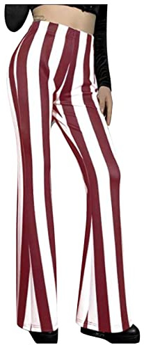 DeaAmyGline Pantalon Évasé Femme Rayure Verticale Clochette Arrondie Haute Taille Femmes Pantalon Long Culotte Longue Culotte Allongée Plus Grande Culotte Pantalon Compatible with Moto Slim