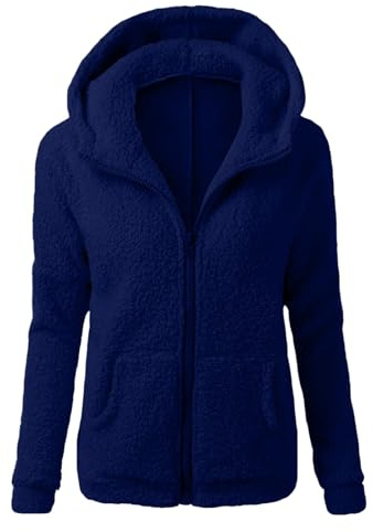 2025 Chaquetas de Felpa Suave para Mujer Cálida Cremallera Abrigo con Capucha Casual Suéter Ligero y Cómodo Sweatshirt Hoodie Talla Grande Rapa Mjuer Invierno Blusas Tops Cazadora Jersey
