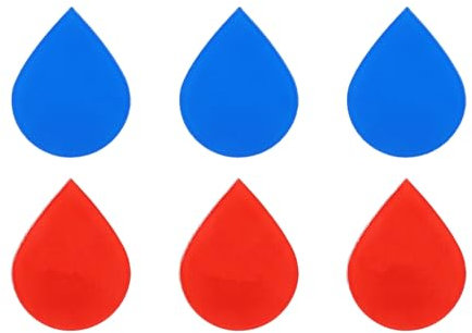 PATIKIL Etichetta autoadesiva per acqua calda e fredda 3 paia/6 confezioni di adesivi a forma di goccia in acrilico per rubinetti e lavandini rosso/blu