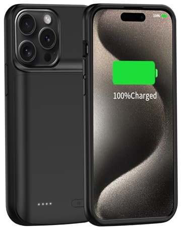 JUBOTY 8500 mAh Akkuhülle für iPhone 15 Pro Max/ 15Plus 6,7Zoll, Hohe Kapazität Schnelles Aufladen Tragbare Ladehülle, wiederaufladbarer erweiterter Akku-Ladegerät-Hüllen