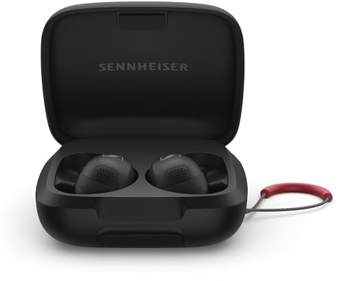 Sennheiser Momentum Sport - Earbuds with Sport Sound Tuning and Adaptive ANC, Secure Fit, 24-Hour Battery Life, Fitness Tracker for Body, Black